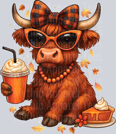 Cozy Season Fall Highland cow Bow Girls Autumn Thanksgiving T-Shirt