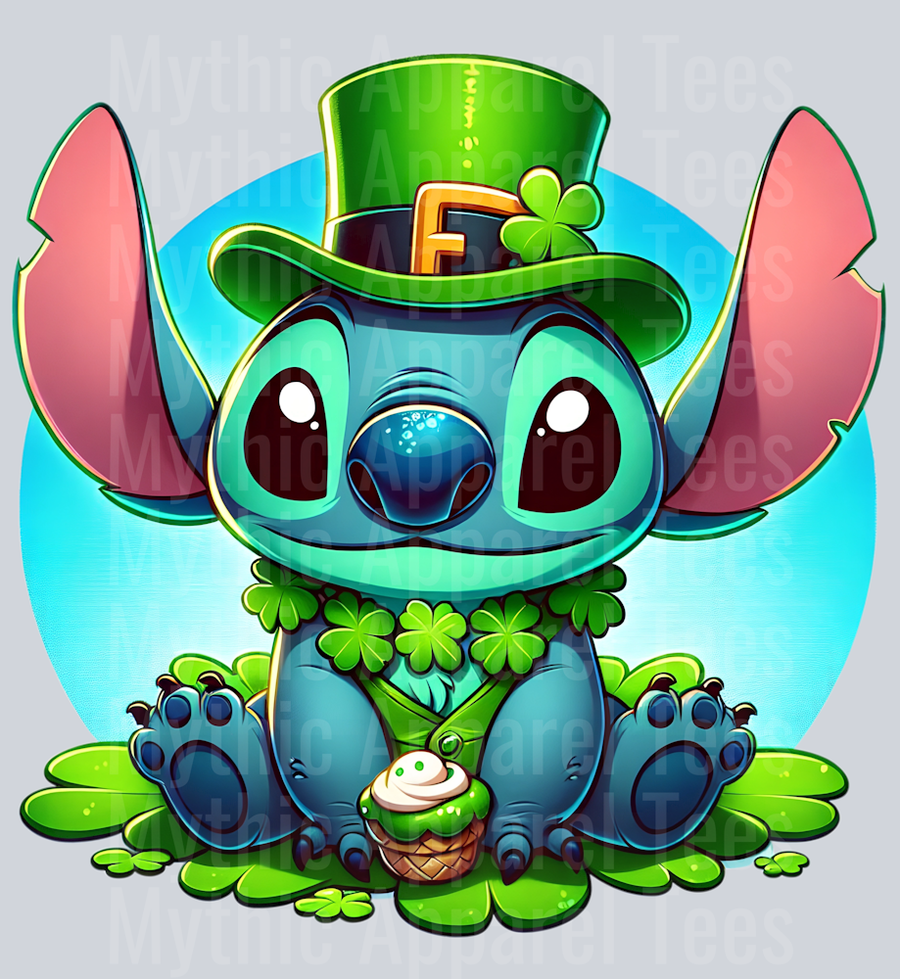 Stitch St Patrick's Day 5 DTF Stitch St Patrick's Day Transfers
