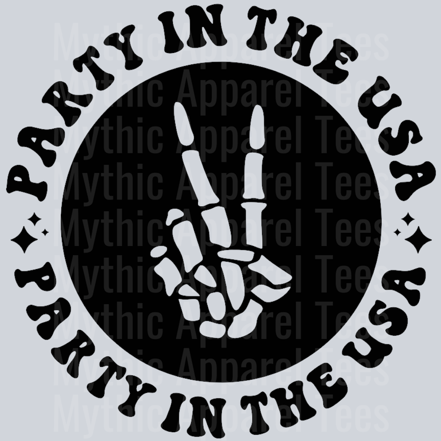 Party In The USA Pocket Design Wavey Retro Style Funny Shirt Design