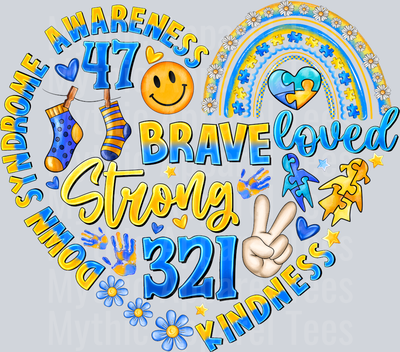 Down Syndrome Heart Brave Loved Strong Down Syndrome Awareness