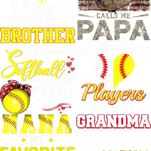 SOFTBALL GANG SHEET 2 GANG SHEET 10 FULL SIZE IMAGES