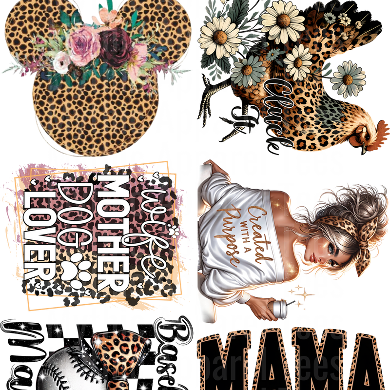 GIRLY MIXED GANG SHEET 10 FULL SIZE IMAGES