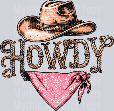 Howdy Bandanna and Cowgirl hat Cowgirl Western Southern Girl Pink