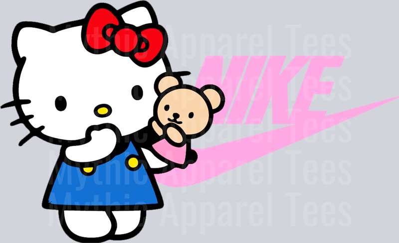 HELLO KITTY 2 JUST DO IT DTF Nike Transfers