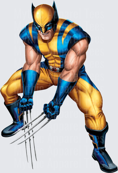 Marvel Super Heroes Wolverine Classic Yellow and Blue Suit with Adamantium Claws Ready to Strike Pose