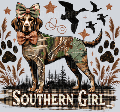 southern girl Dog with Ducks Paw Prints  Dog Mom DTF Southern Transfers