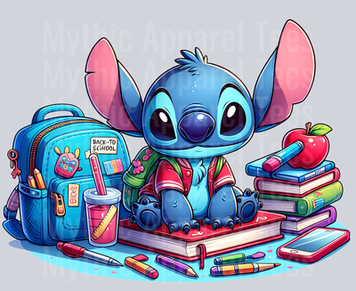 Stitch Back to School Transfer 7 DTF Stitch Back To School Transfers