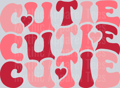 Cutie RETRO WAVE DTF Valentines Day Transfers