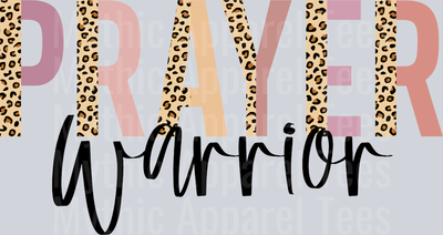 Pray warrior leopard DTF Religious Transfers