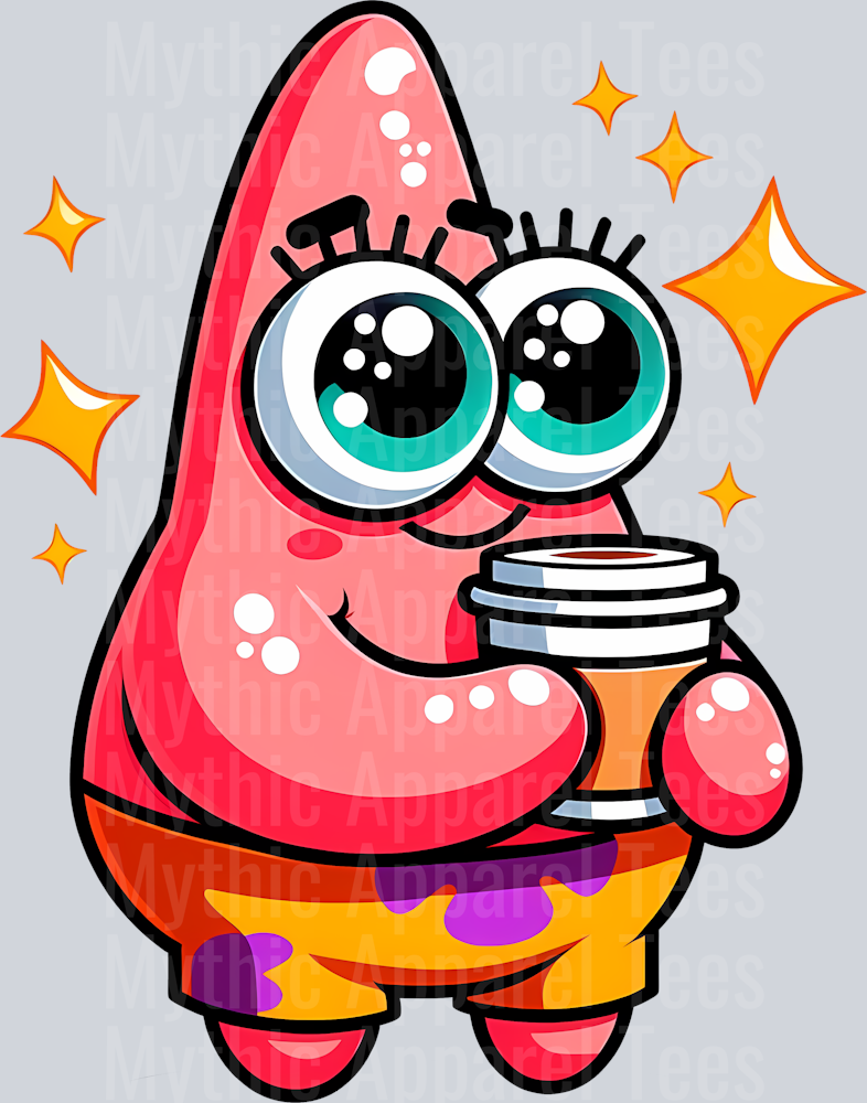 Patrick Starfish Coffee DTF Sponge Bob Transfers