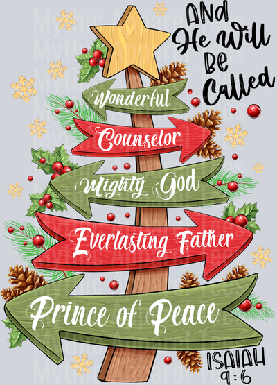 Wonderful counselor Christmas Tree Sign Religious