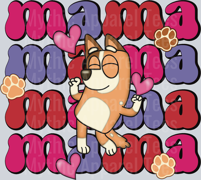 Bluey Mama Valentines Day DTF Bluey Transfers