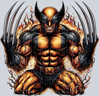 Wolverine Skull DTF Superhero Transfers