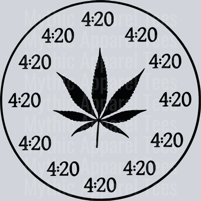 4:20 oclock weed plant DTF Weed Transfers