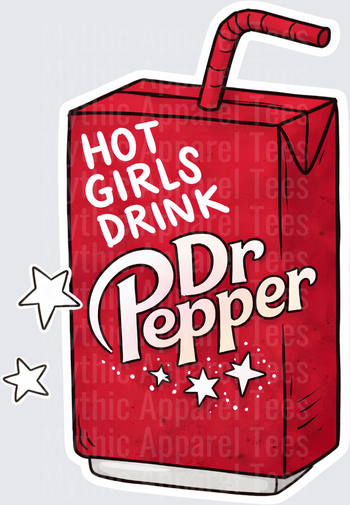 Dr Pepper Hot Girls Drink Juice Box with Straw Stars