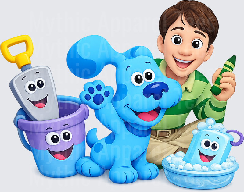 Blues Clues Josh and Blue with Shovel Pail and Soap Pals