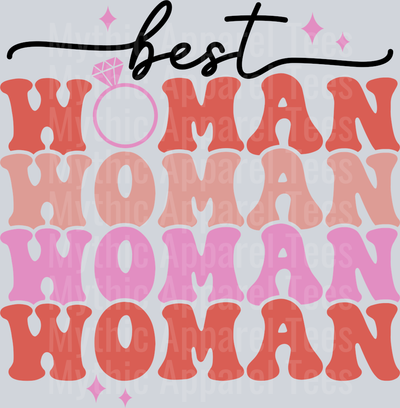 Best Woman Retro Ring DTF Maid of Honor Transfers