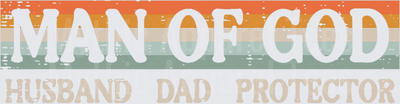 Man of God Husband Dad Protector Retro Stripe Faith Design