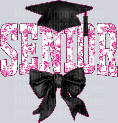 Light Pink Senior Hat College Font Floral Senior Graduation Design