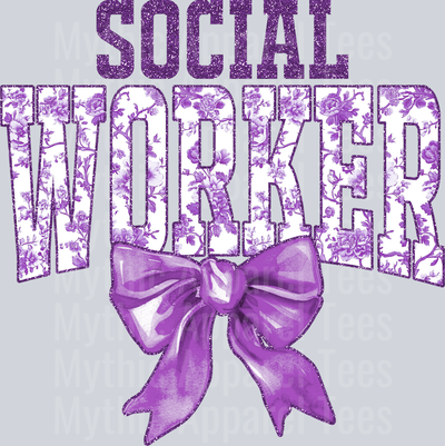 Lavender Toile Social Worker