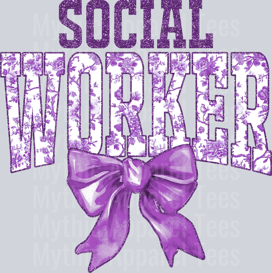 Lavender Toile Social Worker