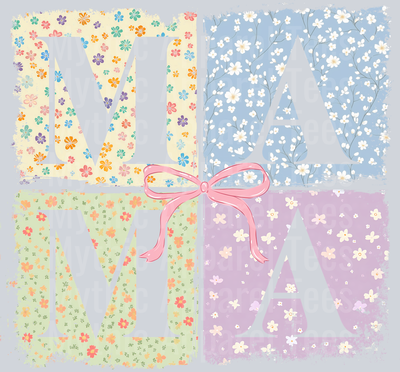 MaMa Floral Boxes 4 colors DTF mama transfers