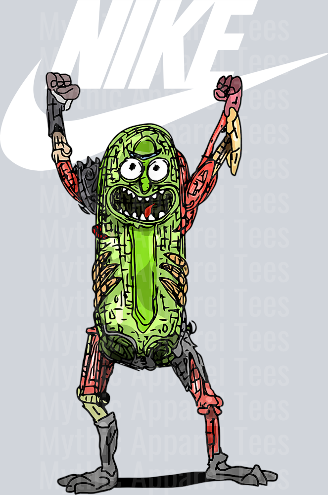 Pickle Rick Rick and Morty JUST DO IT DTF Nike Transfers