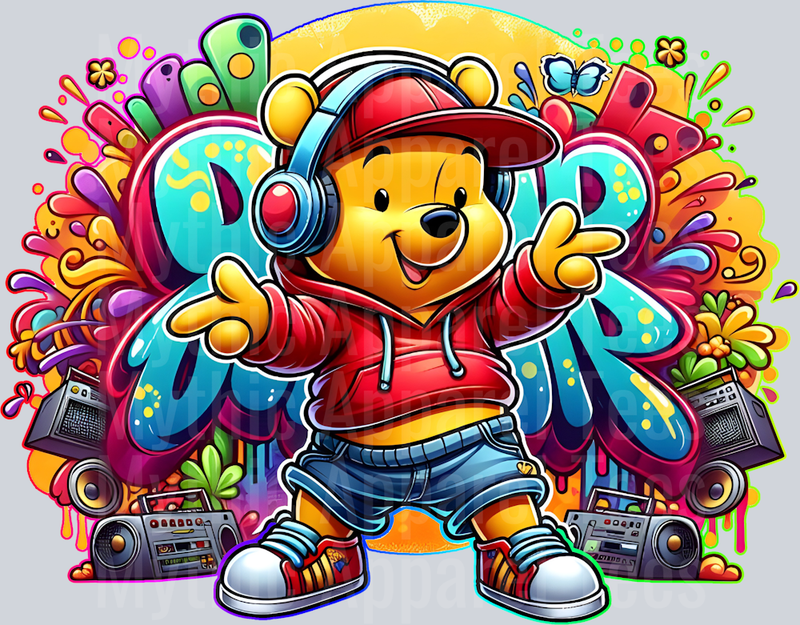 Winnie the Pooh 2 Graffiti DTF Pop Culture Transfers
