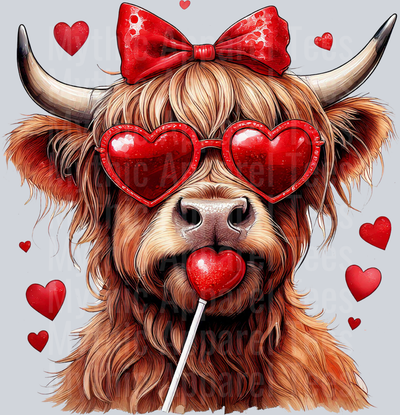 Highland Cow Candy Hearts Style Combo Valentines Day Design