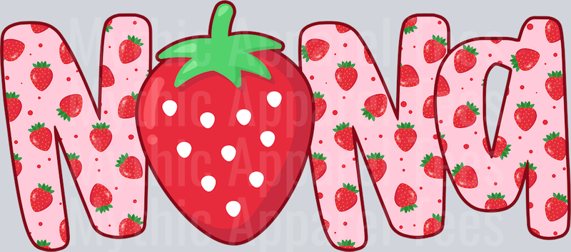 NaNa Strawberry Pink DTF NaNa Transfers
