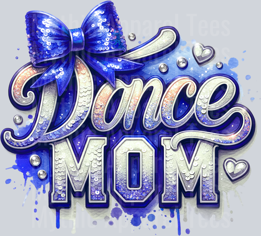 0015 Dance Mom Sequins Blue DTF Dance Mom Transfers
