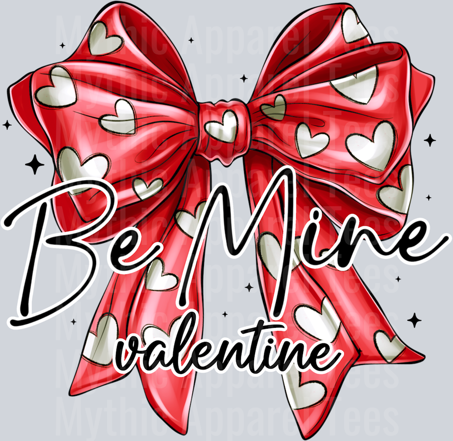 Be Mine valentine Valentines Day Bow with Script