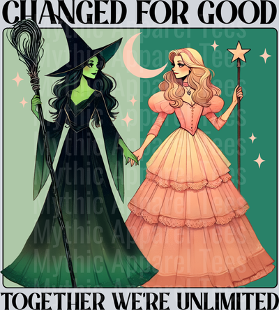 Wicked Movie 2024 Changed For Good Together Were Unlimited cartoon DTF Wicked Transfers