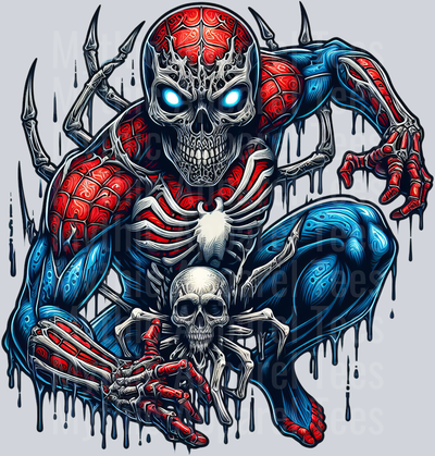 Spiderman Crossover Skull Pt 2 DTF Superhero Transfers