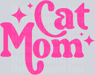 Cat Mom Pink Retro Letters