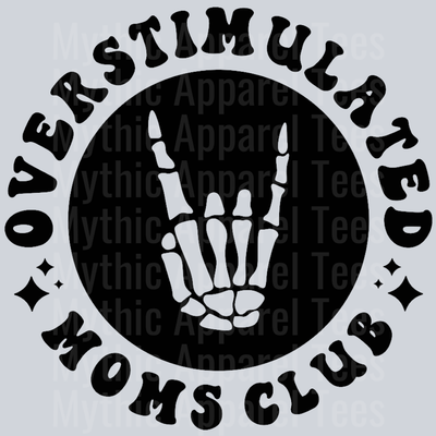 Overstimulated Moms Club Pocket Design Wavy Retro Funny Designs