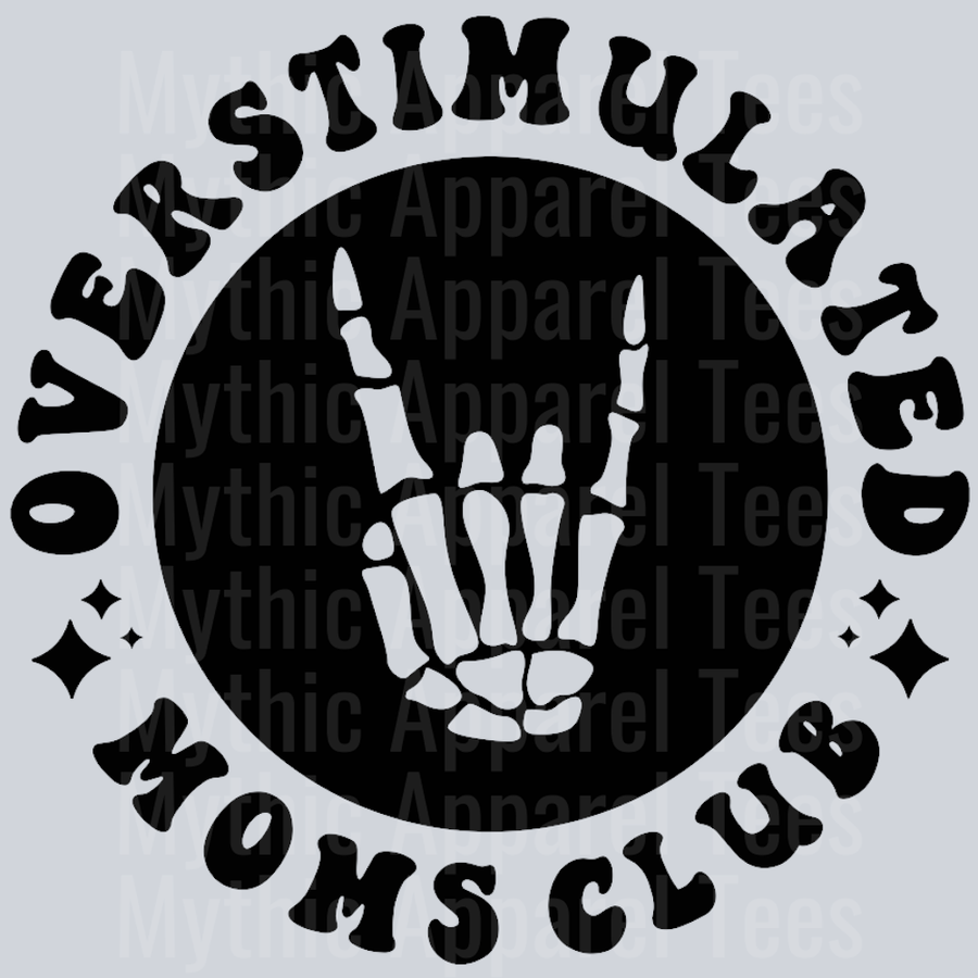 Overstimulated Moms Club Pocket Design Wavy Retro Funny Designs