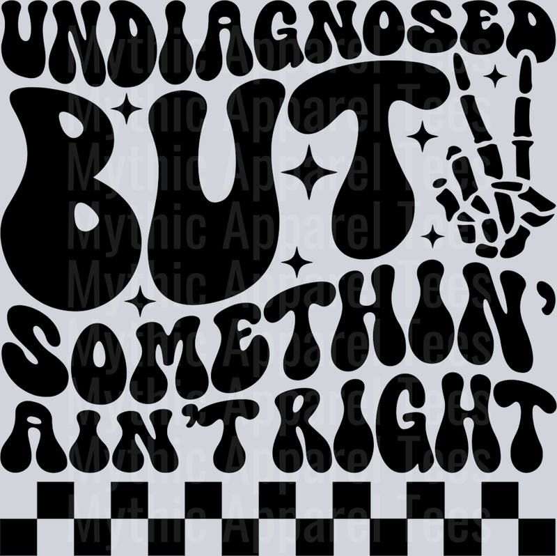 Undiagnosed Pocket Funny Wavy Retro Words Black