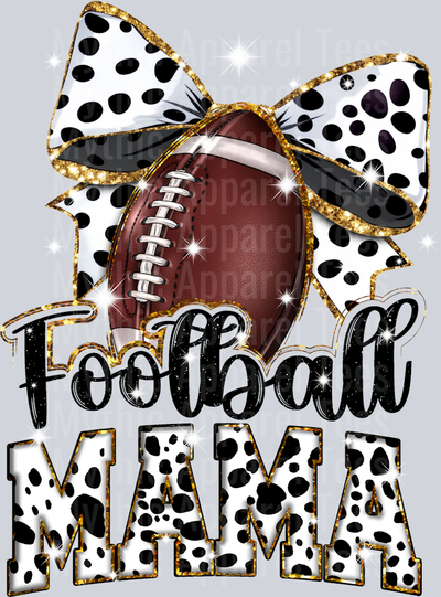 Football mama with bow and ball spots cute DTF Sports Transfers