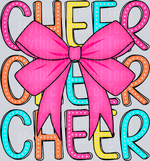 Pink Orange Yellow Blue Cheer Bow Transfers, Cheerleading Accessories, Dots Design, Cheer Season, Sports Spirit, Cheer Bow Decor, Kids Cheer Squad, Vibrant Colors, DTF Transfer