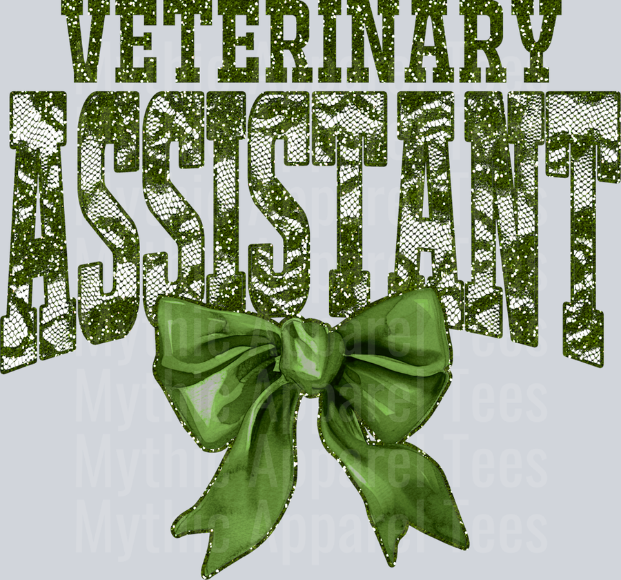 Olive Green Lace Medical Assistant St Patrick's Day College Font Floral and shamrock pattern