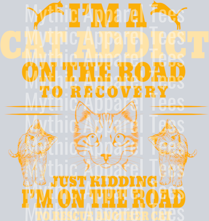 Cat Addict – DTF Heat Transfer – Funny Cat Design