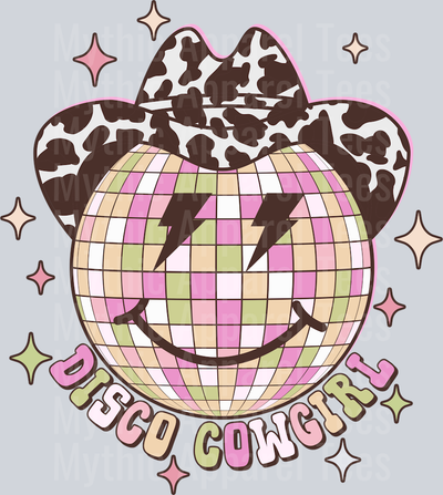 Disco Cowgirl Cow Print Western