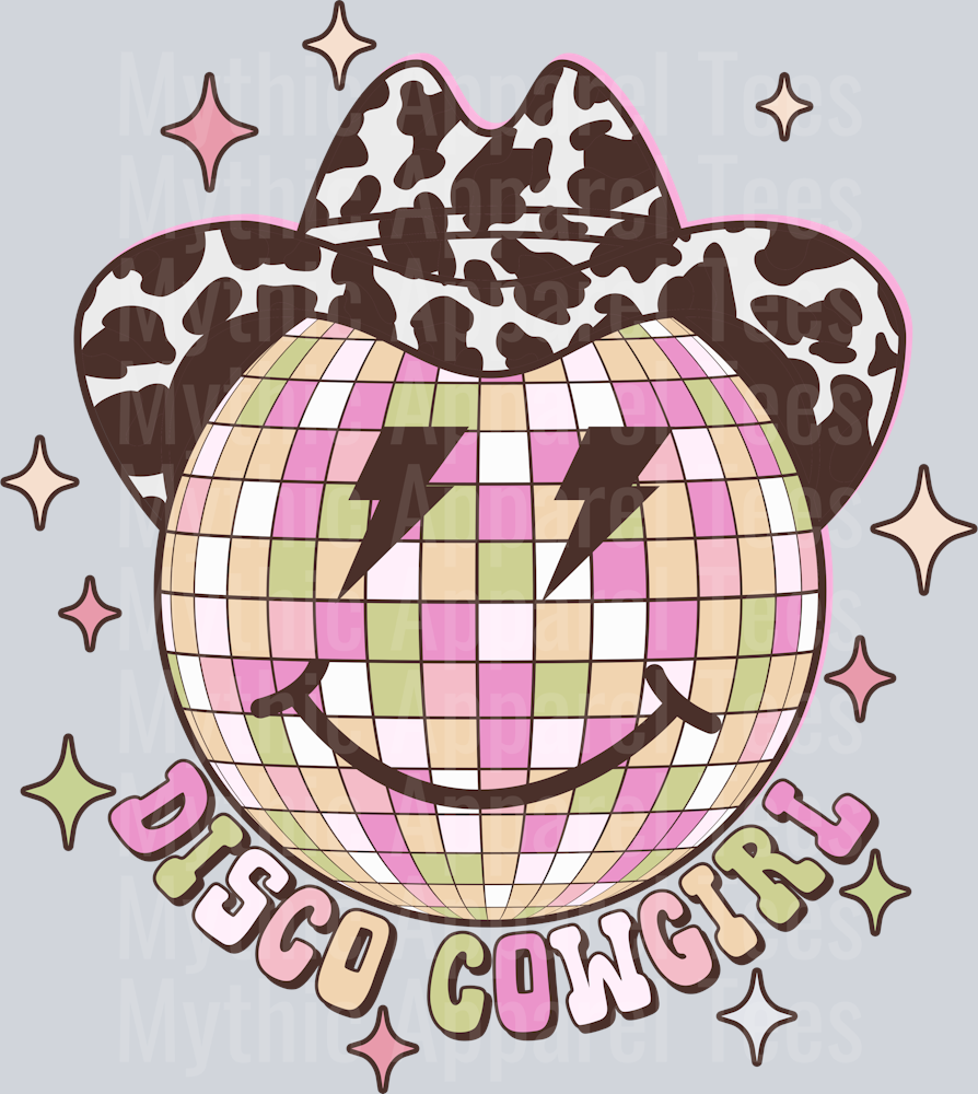 Disco Cowgirl Cow Print Western