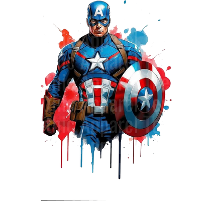 Marvel Super Heroes Captain America Watercolor Splash Shield