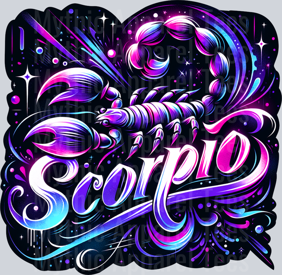 Scorpio Purple Sign DTF Zodiac Sign Transfers