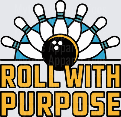 Bowling Roll With Purpose Pins and Ball Strike Graphic