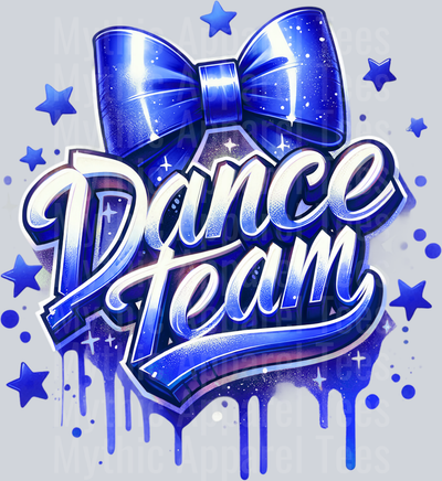Dance Team Airbrushed Blue DTF Dance Team Transfers