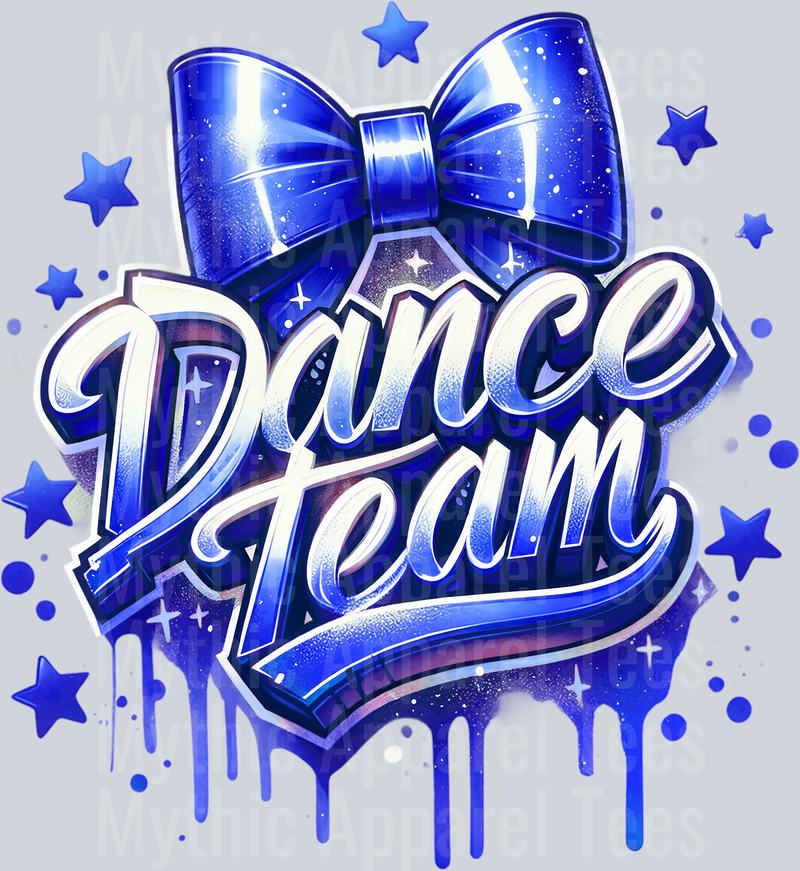 Dance Team Airbrushed Blue DTF Dance Team Transfers