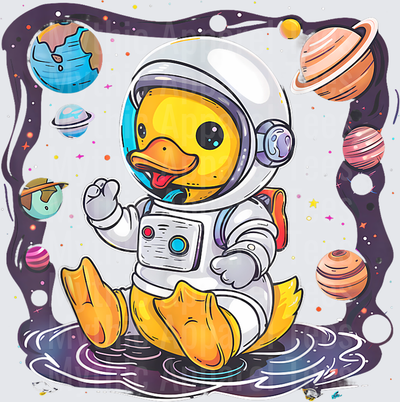 Jeep Ducks Rubber Duck Astronaut Floating Among Colorful Planets